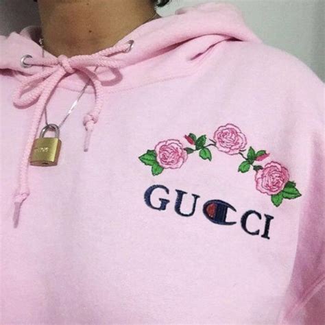 gucci x champion roses hoodie